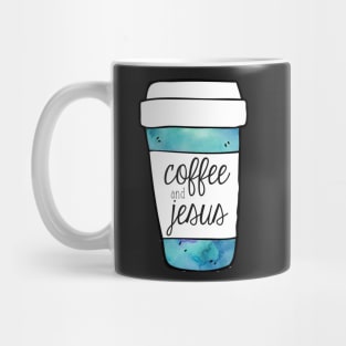 Coffee and Jesus Teal Mug Mug